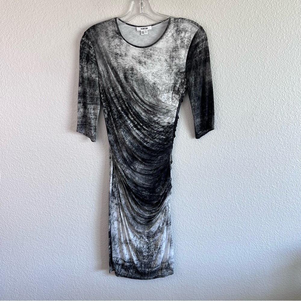 Helmut Lang Women’s Nova Print Ruched Sheath Jersey Dress - Picture 2 of 12